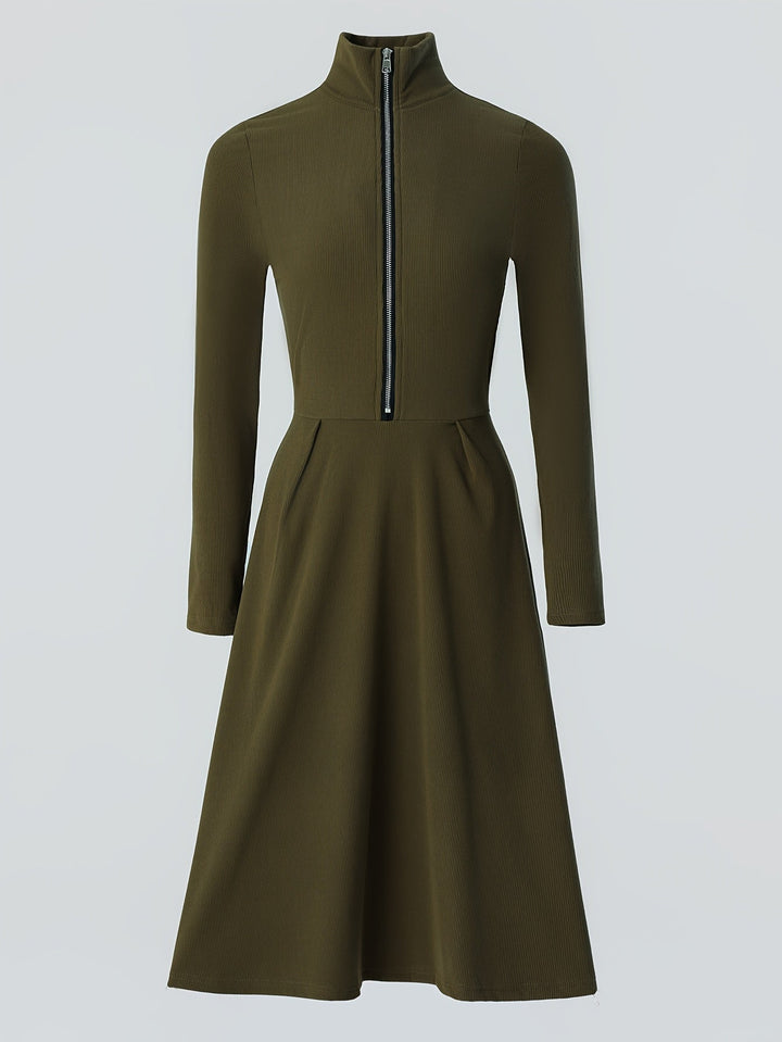 Orfina | Zippered Long Sleeve Dress