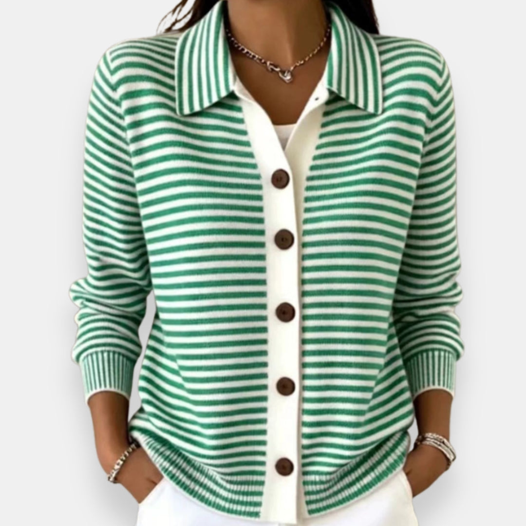Meredith | Striped Button Cardigan