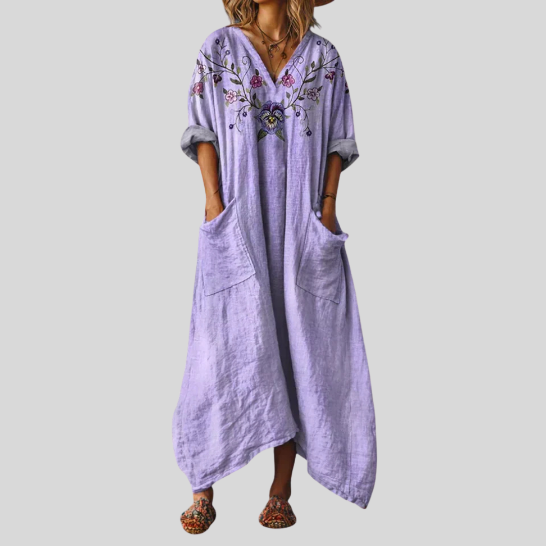 Solenya | Casual Long Sleeve Maxi Dress