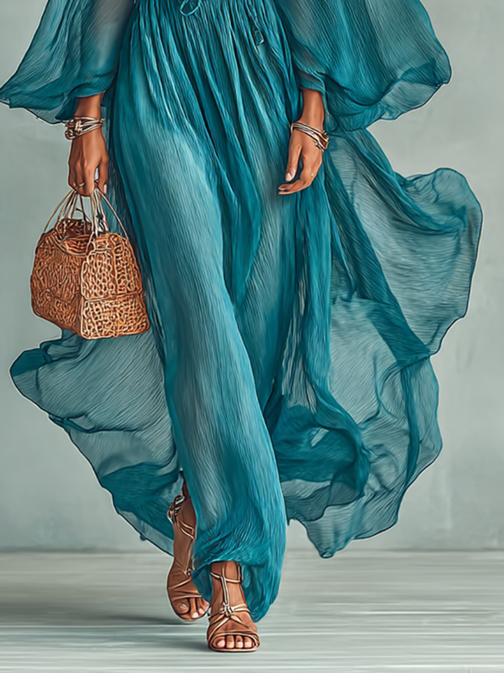 Alaina | Elegant Pleated Maxi Dress
