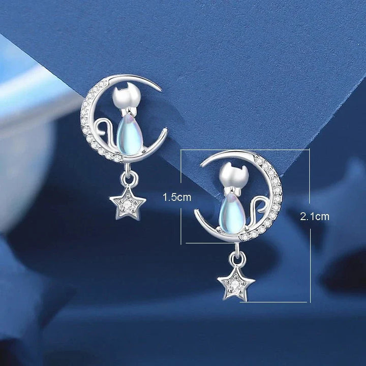 Ipek | Moon Star Cat Earrings