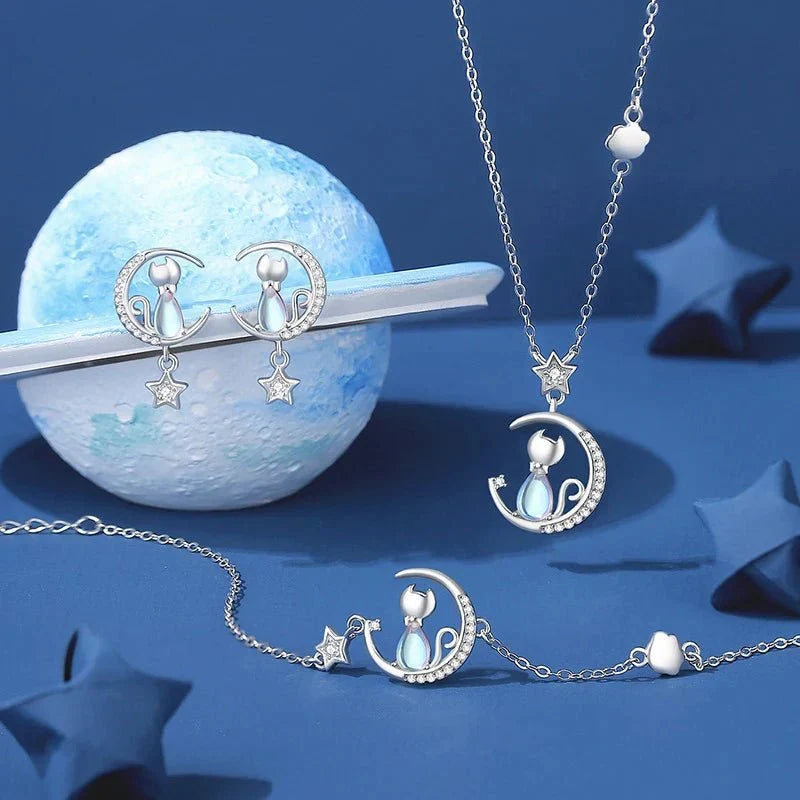 Ipek | Moon Star Cat Earrings