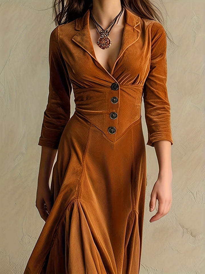 Gracie | Elegant Button-Front Collar Dress