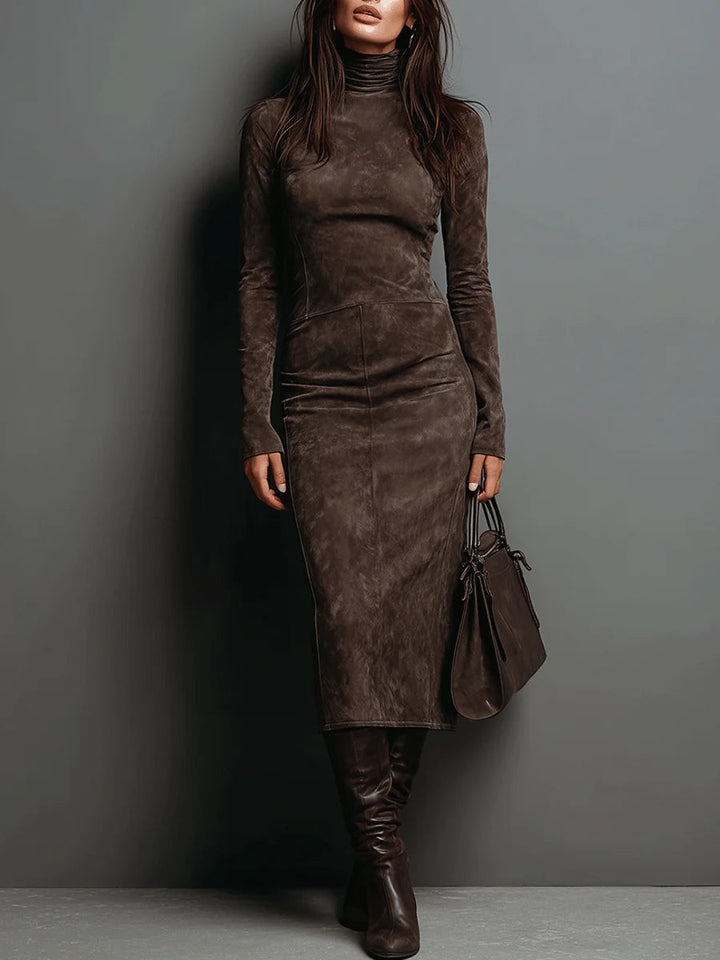 Loren | Brown Midi Dress