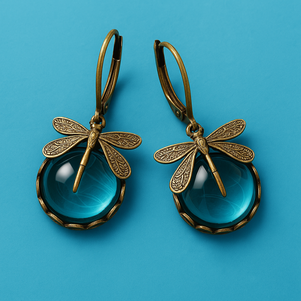 Sybil | Dragonfly Earrings Antique Gold