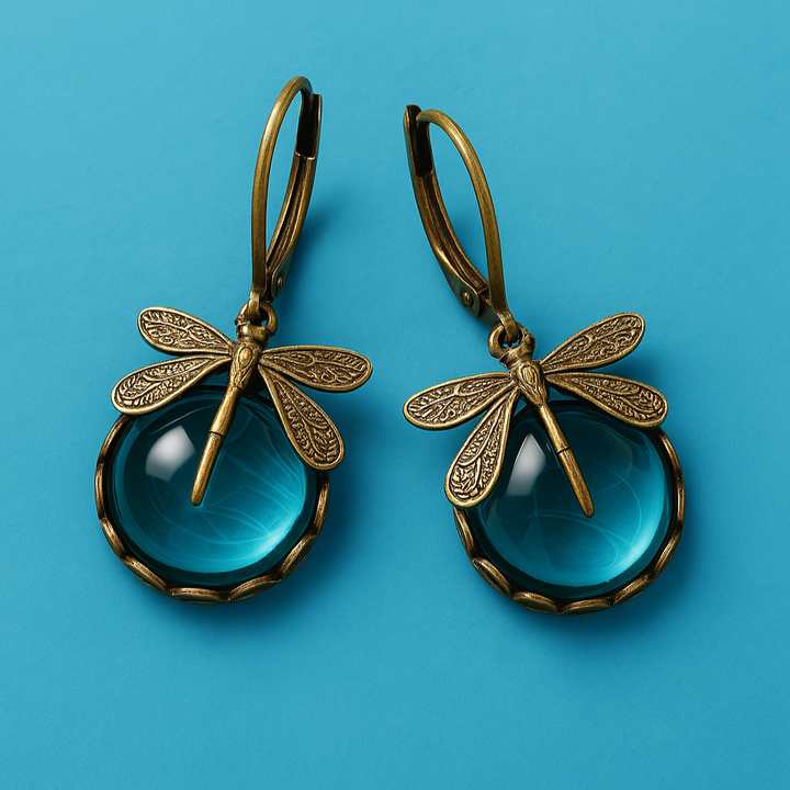 Sybil | Dragonfly Earrings Antique Gold