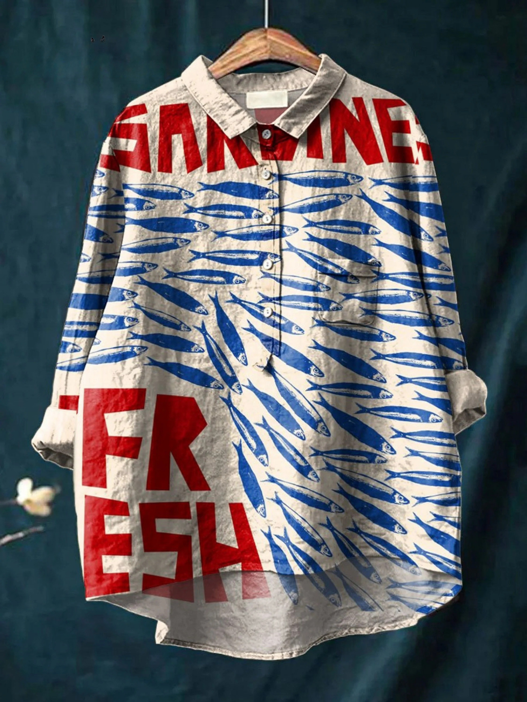 Isabelle | Women's Vintage Fish Art Print Casual Shirt