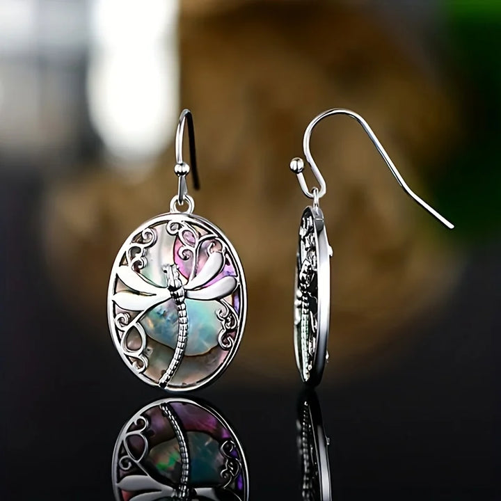 Esmene | Abalone Dragonfly Earrings