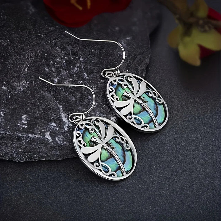 Esmene | Abalone Dragonfly Earrings