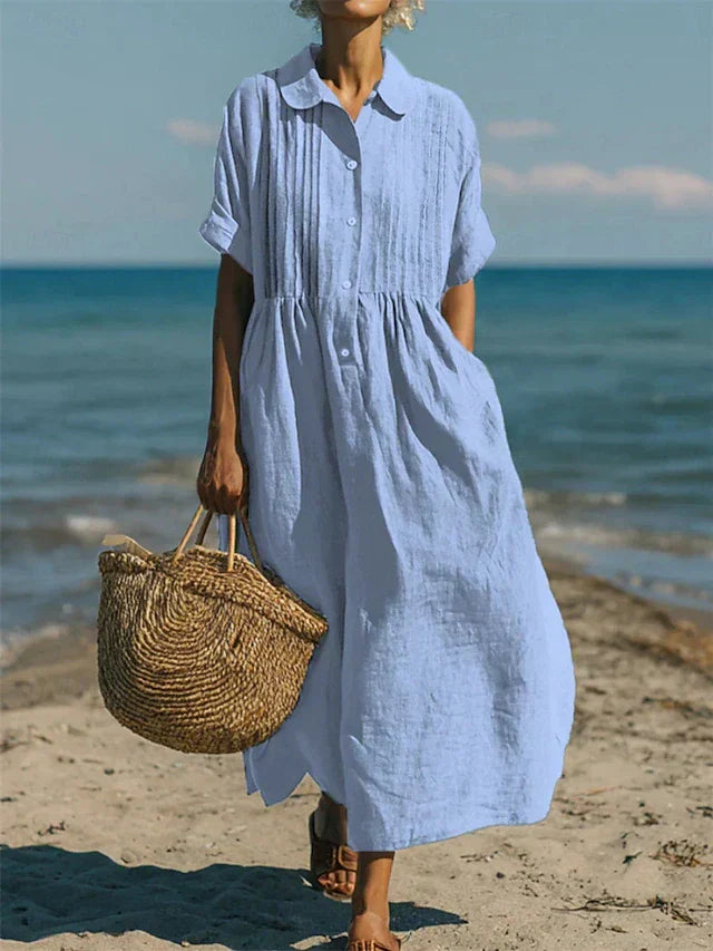 Lucinda | Button Down Maxi Shirt Dress