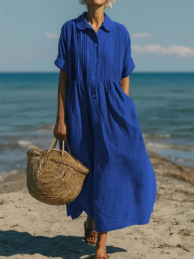 Lucinda | Button Down Maxi Shirt Dress