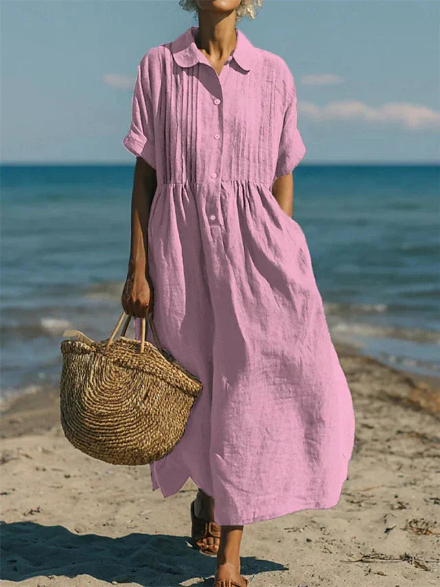 Lucinda | Button Down Maxi Shirt Dress