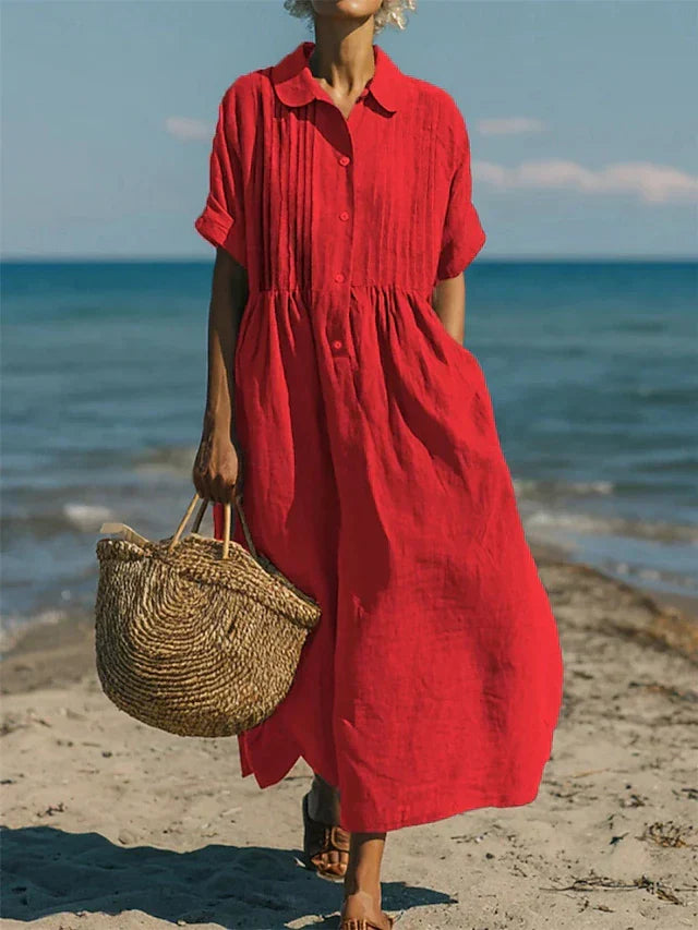 Lucinda | Button Down Maxi Shirt Dress