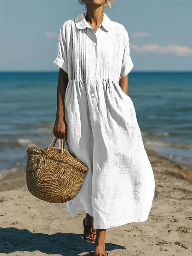 Lucinda | Button Down Maxi Shirt Dress