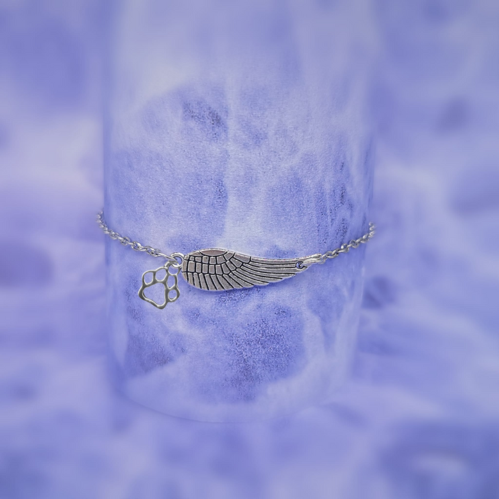 Aislinn | Silver Angel Paw Bracelet