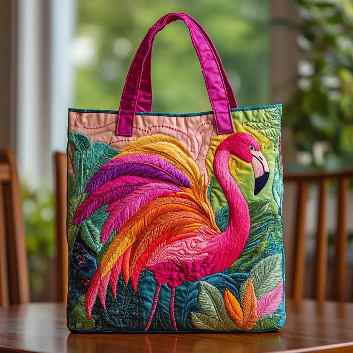 Handmade Bag - Flamingo and Rainbow