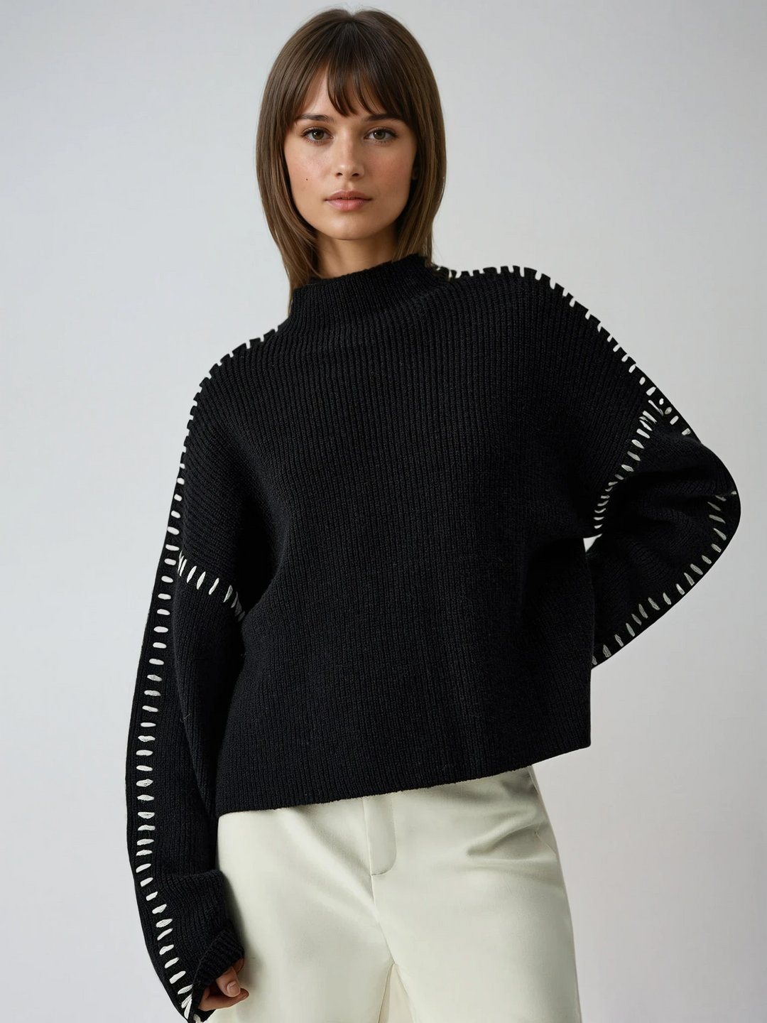 Kaleigh | Relaxed Mock Neck Sweater