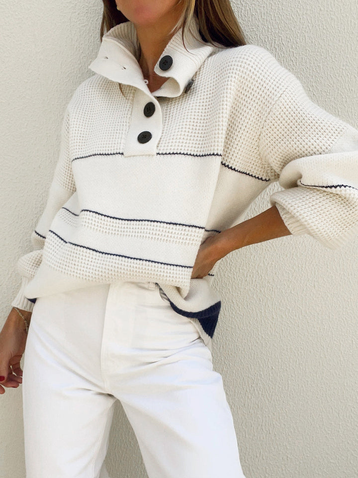 Tryphena | Button-Collar Knit Sweater