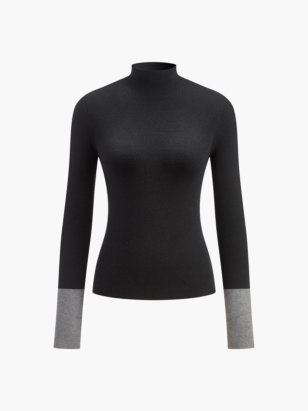 Otis | Contrast-Cuff Mock Neck Sweater