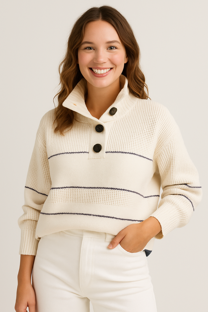 Tryphena | Button-Collar Knit Sweater