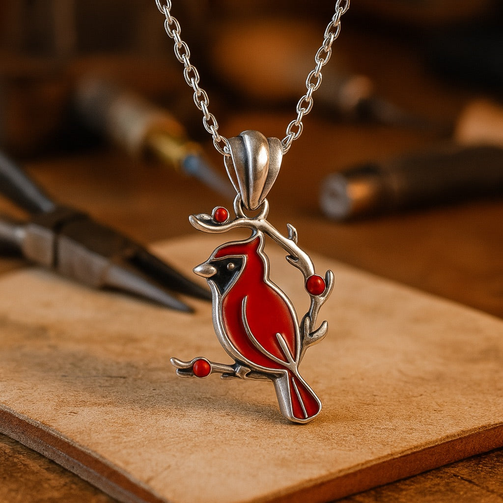 Kerianna | Red Cardinal Memorial Necklace
