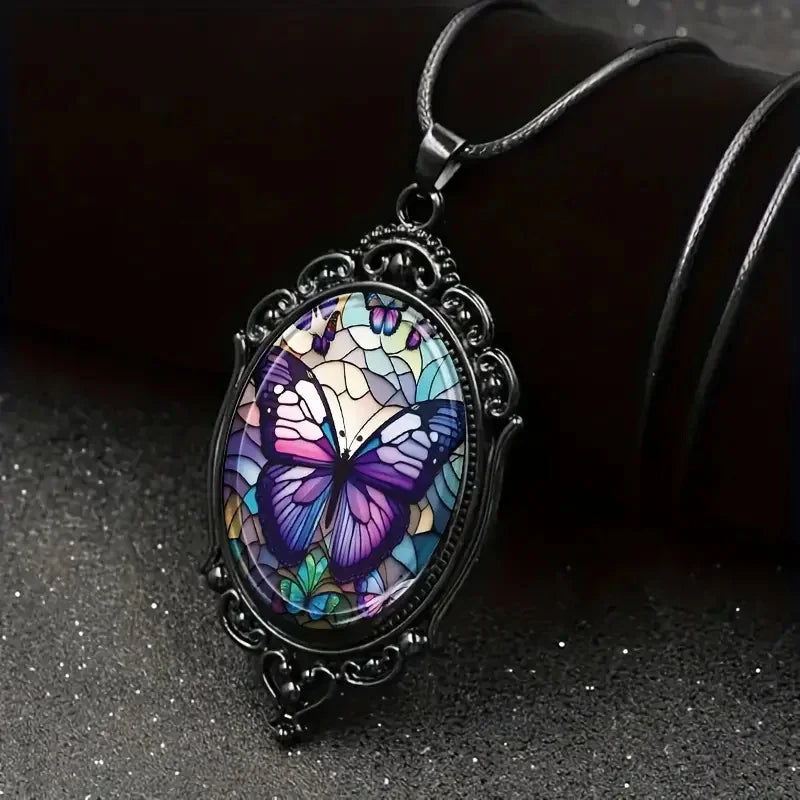 Ryleigh | Purple Crystal Butterfly Necklace