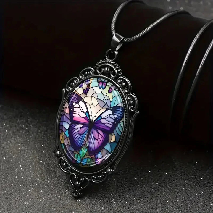 Ryleigh | Purple Crystal Butterfly Necklace