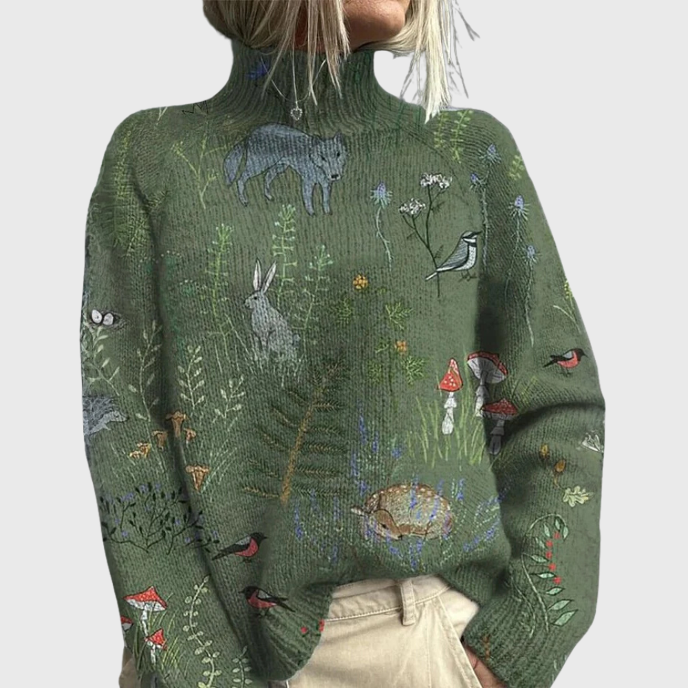Hazelle | High-Neck Knit Sweater