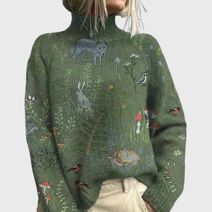 Hazelle | High-Neck Knit Sweater