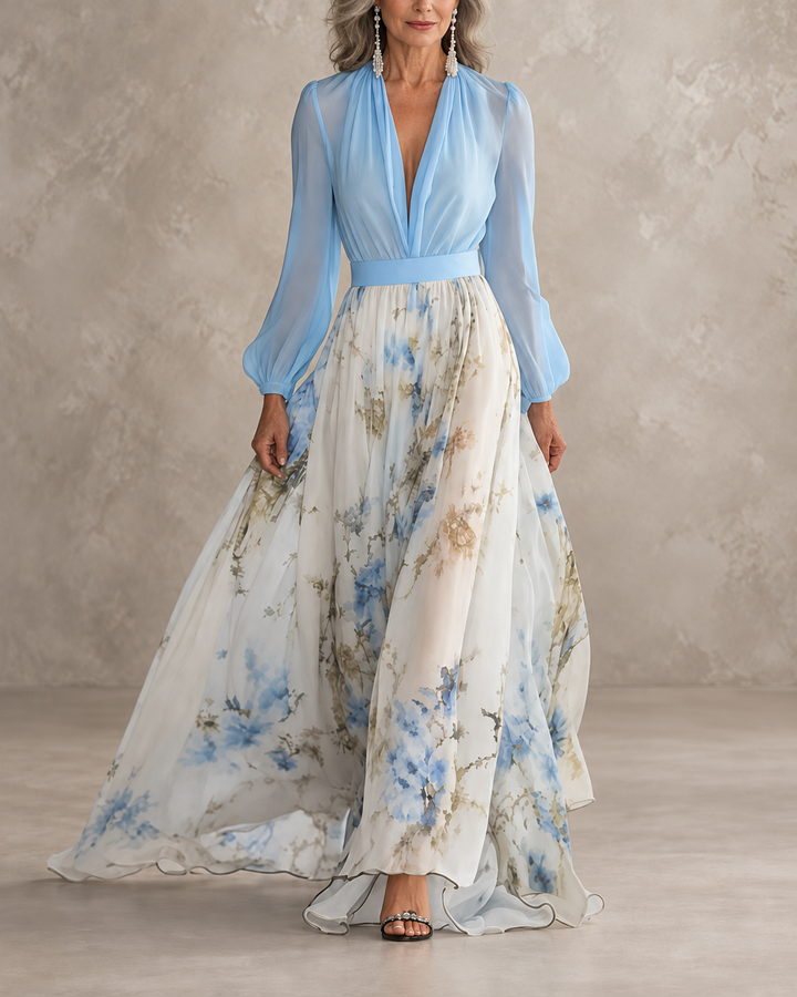 Meghan | Floral Print Long Dress