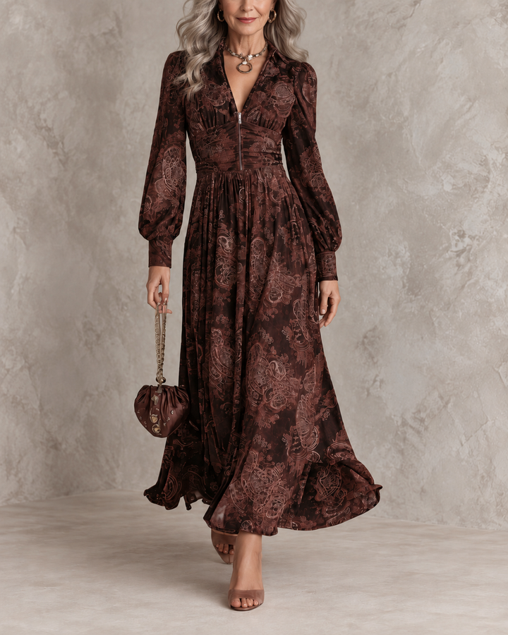 Kailey | Paisley Zip-Waist Maxi Dress