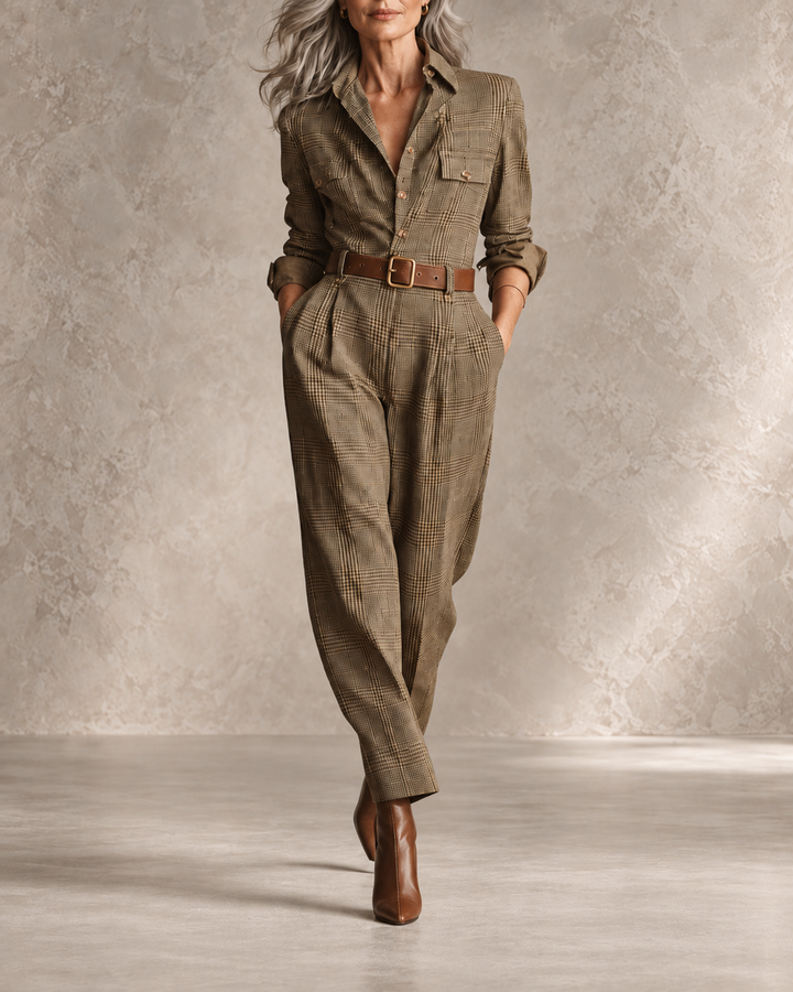 Corissa | Tailored Check Jumpsuit