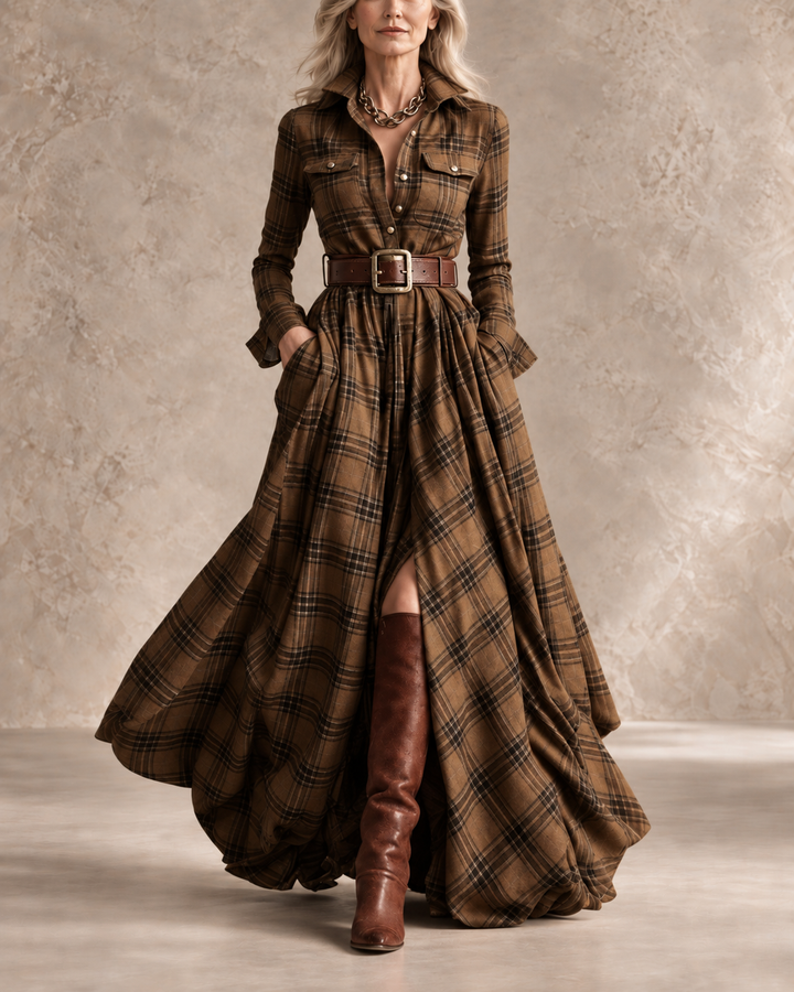 Roberta | Timeless Plaid Shirt Dress