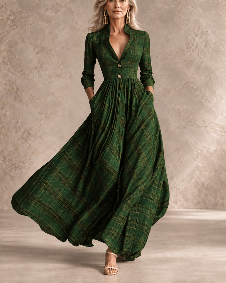 Madalyn | Elegant Vintage Plaid Dress
