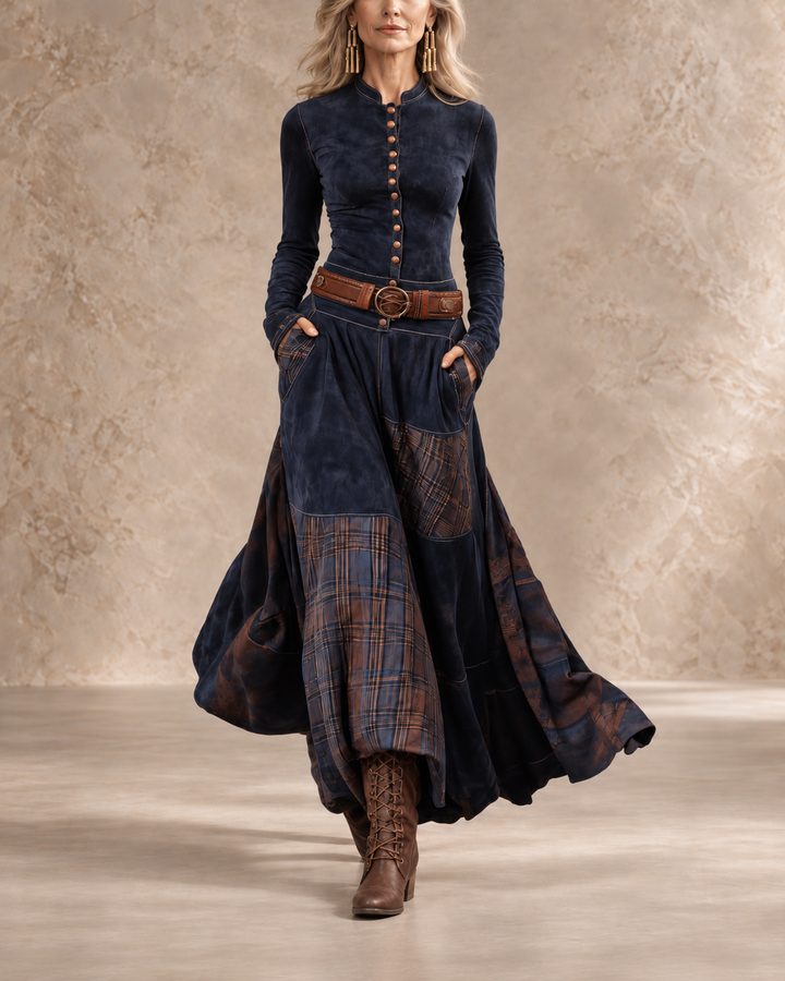 Undine | Suede Plaid Winter Maxi