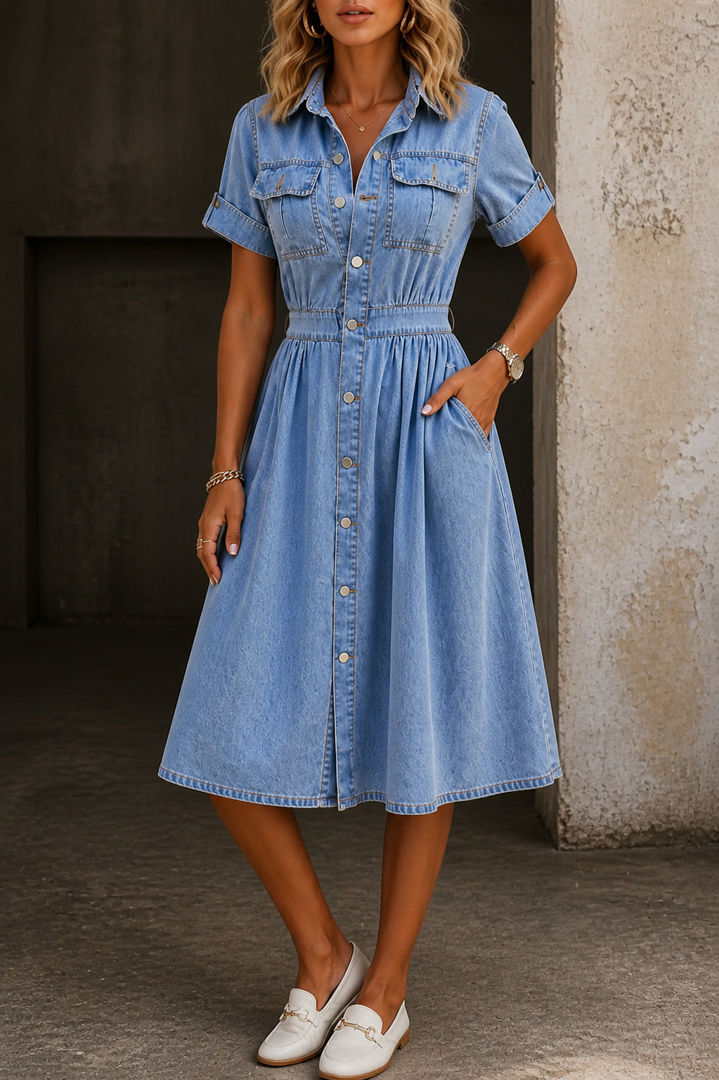Deborah | Everyday Denim Midi Dress