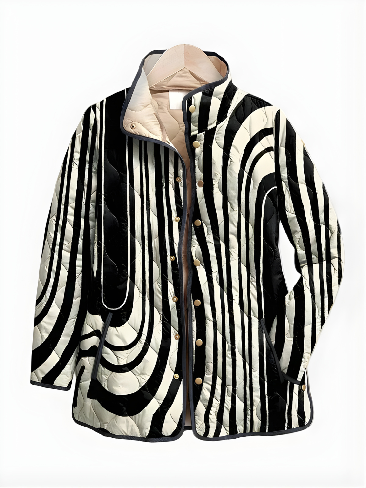 Colette | Casual Quilted Jacket with Abstract Geometric Design