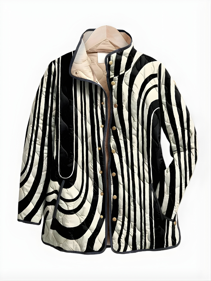 Colette | Casual Quilted Jacket with Abstract Geometric Design