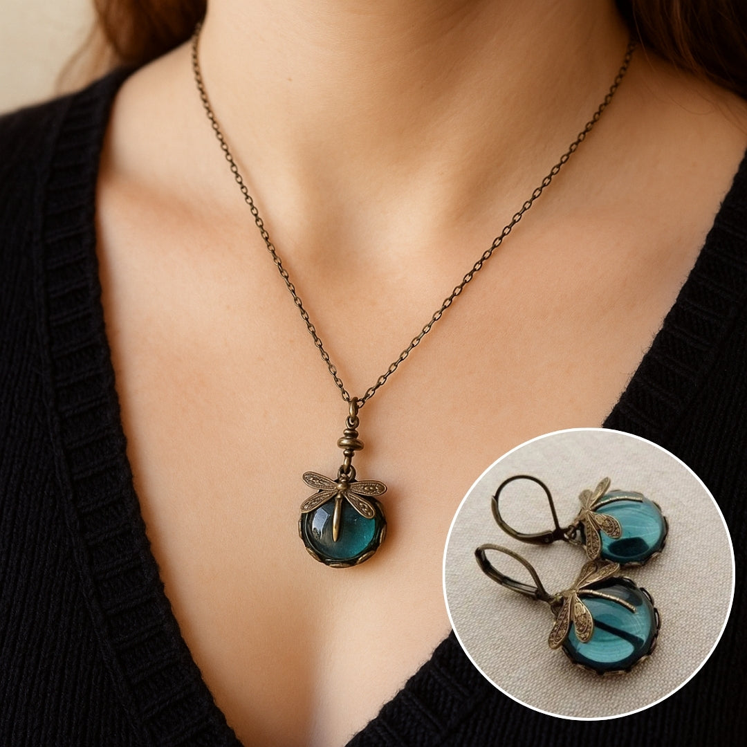 Vianna | Vintage Dragonfly Necklace Set