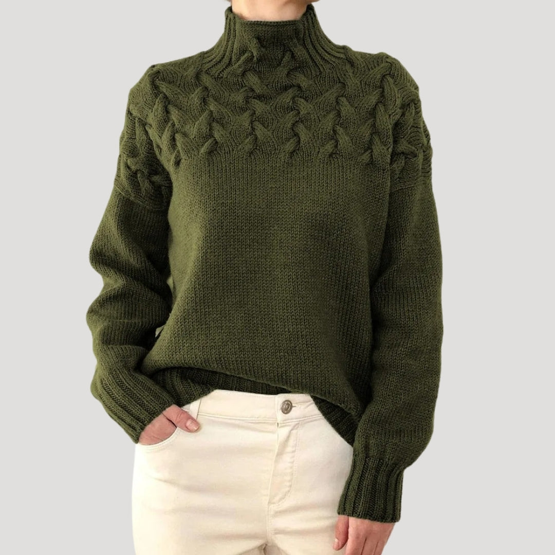 Zuzana | Cable Knit High-Neck Sweater