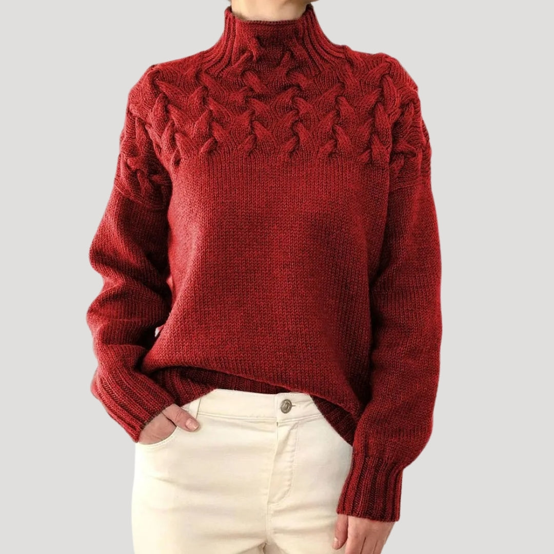 Zuzana | Cable Knit High-Neck Sweater