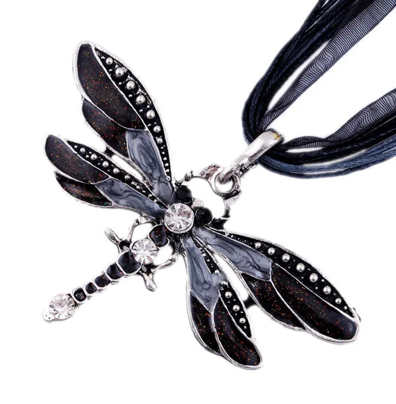 Kristel | Crystal Dragonfly Pendant Necklace