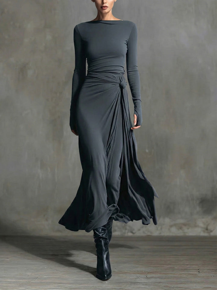 Liza | Silk Button Maxi Dress