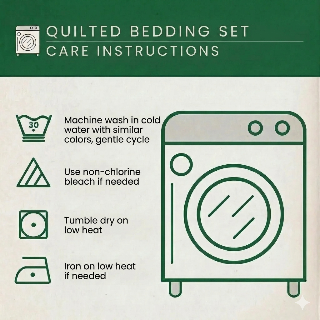3-Piece Quilted Bedding Set - Forest Walk
