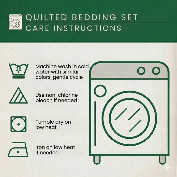 3-Piece Quilted Bedding Set - Sun Magic