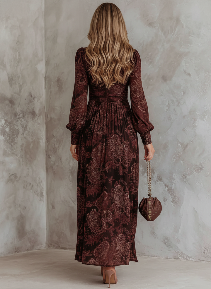 Kailey | Paisley Zip-Waist Maxi Dress