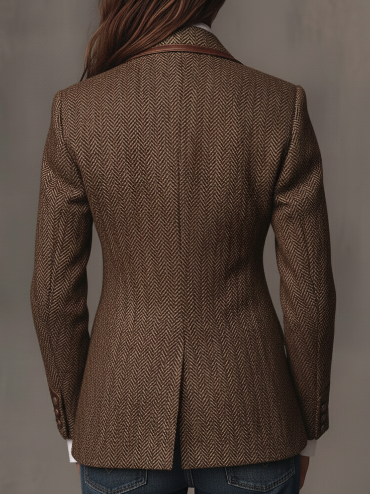 Elowric | Herringbone Panel Blazer