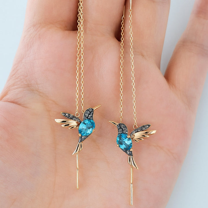 Deonne | Hummingbird Enamel Zirconia Earrings