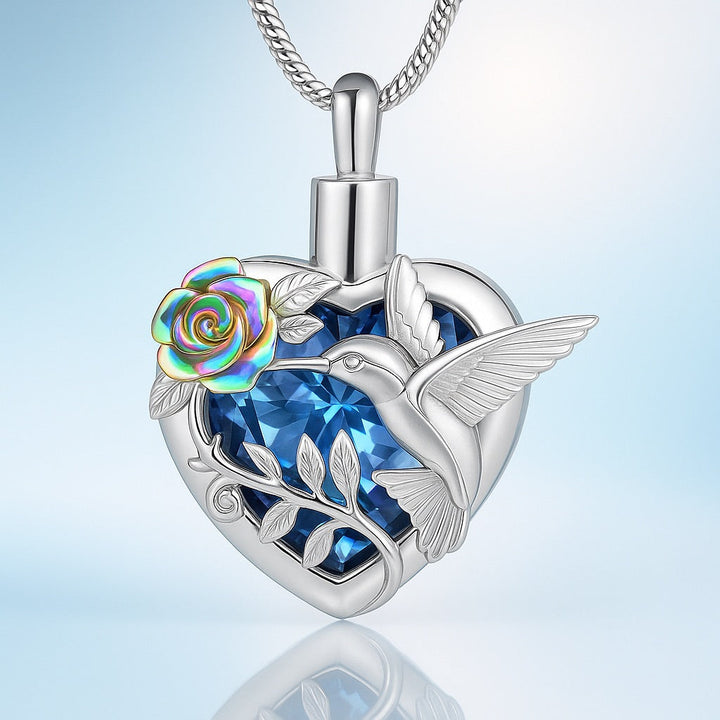 Oliviana | Hummingbird Heart Urn Necklace