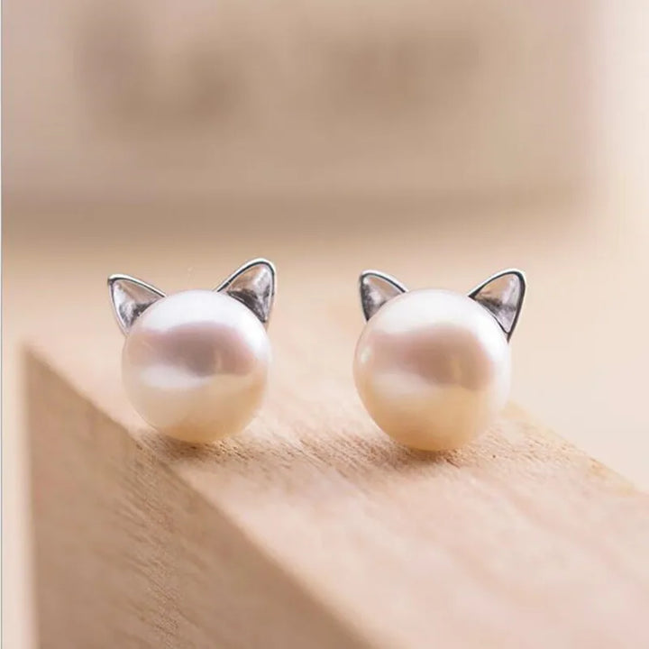 Nadya | Sterling Silver Cat Earrings